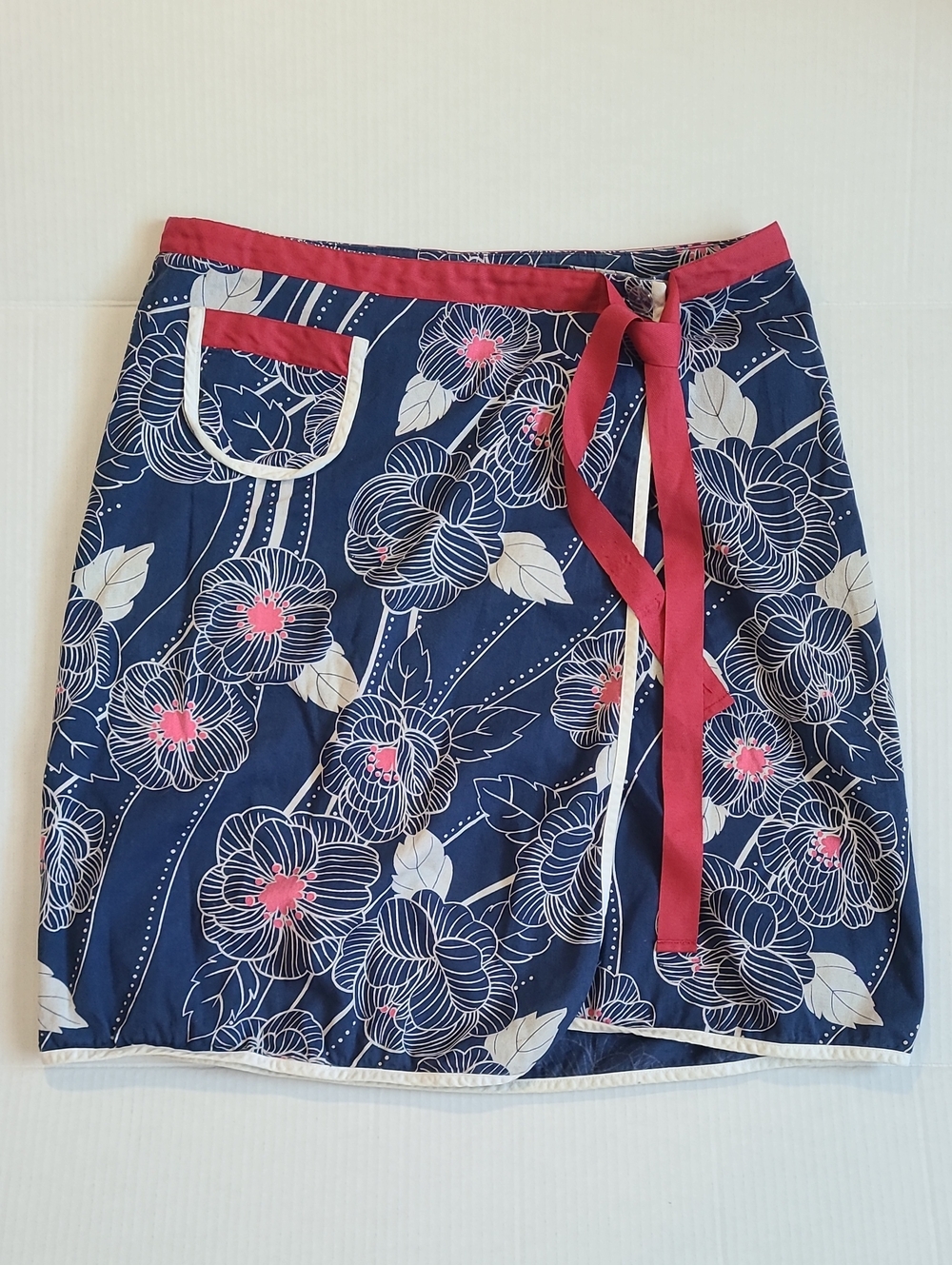 Y2K Tabitha Wrap Skirt Size 10 Blue Floral 100% Cotton Cottagecore Boho 90s